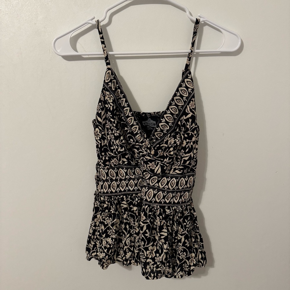 Black floral camisole
